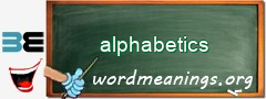 WordMeaning blackboard for alphabetics